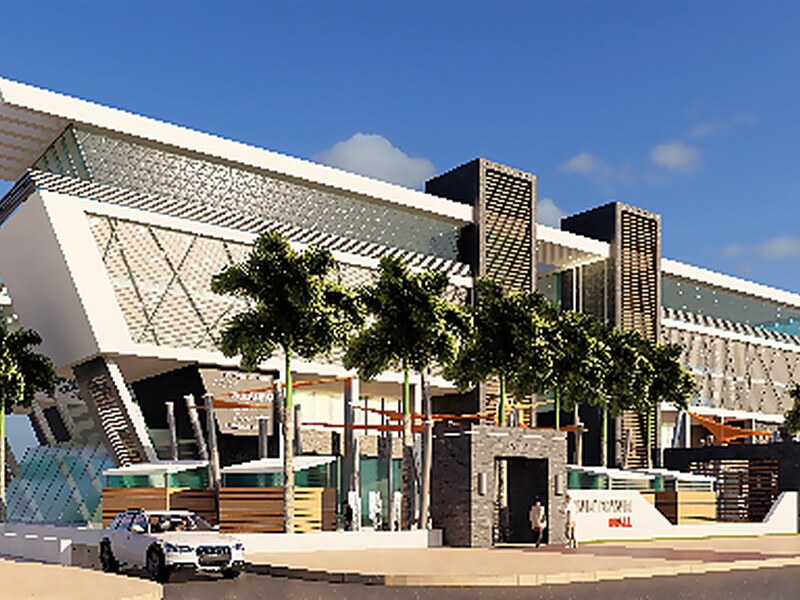 Street approach and main entrance of AlAlamein Office Building