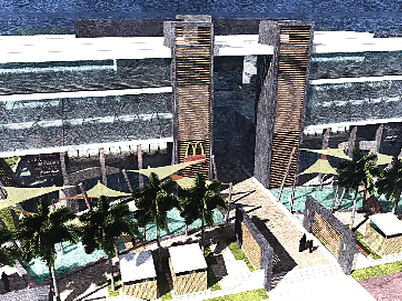 Roof terrace and shaded galleries