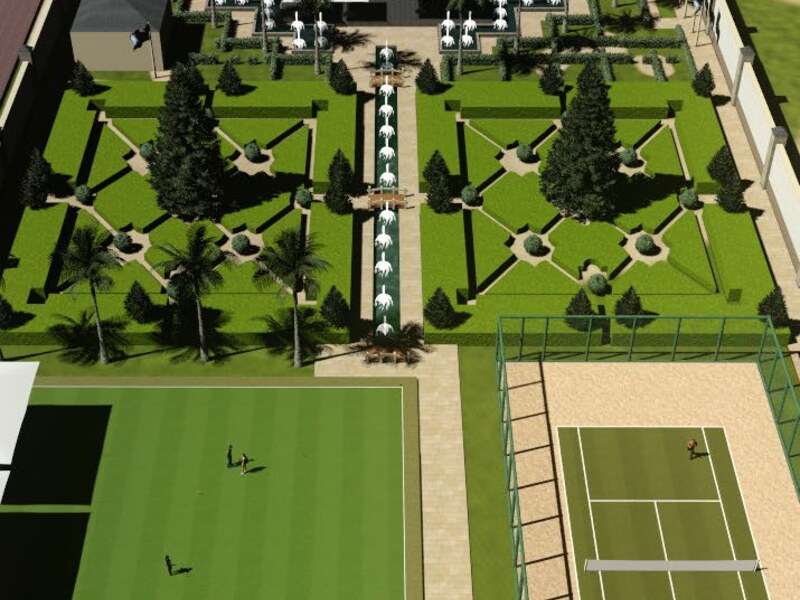 Landscaped garden walk