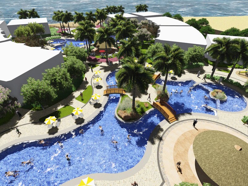 Main pool with dedicated children's areas