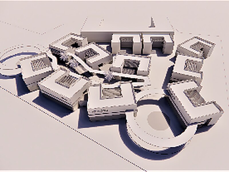 Massing model of the mall