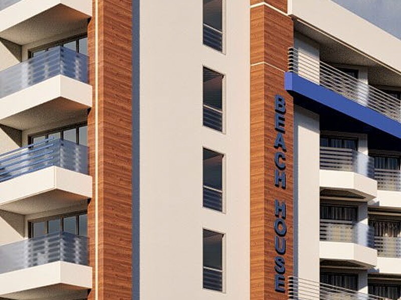 Detail of balconies and facade