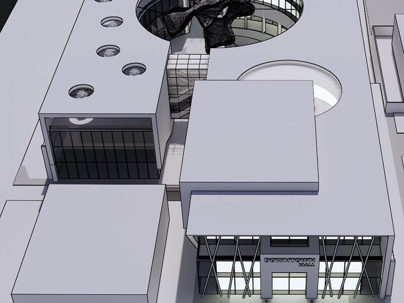 Escalator hall and upper levels