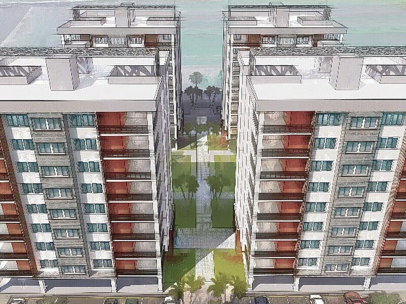 Residential towers in the compound
