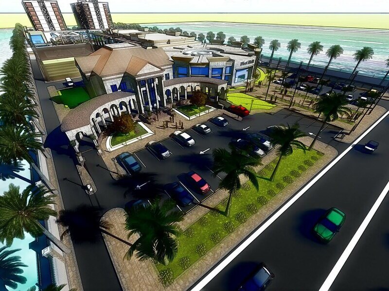 Mall frontage on the waterfront
