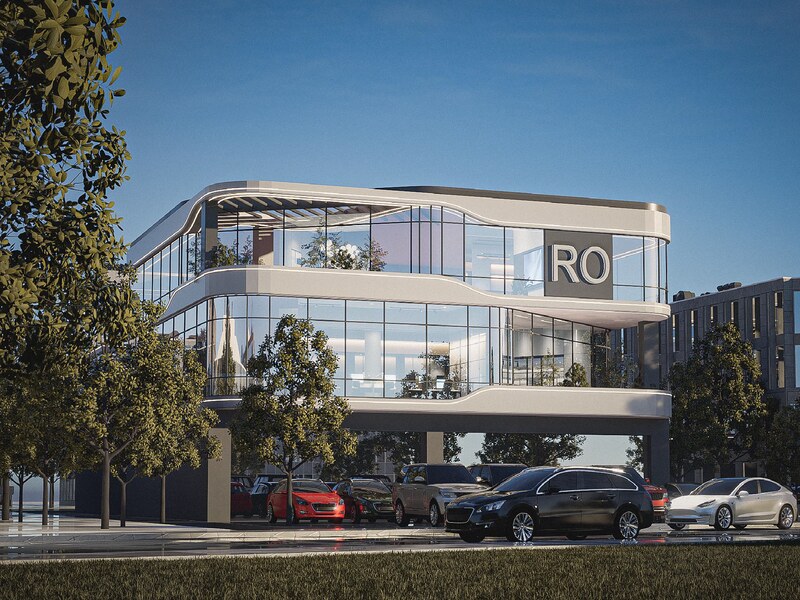 Daytime street view of RO Building New Cairo