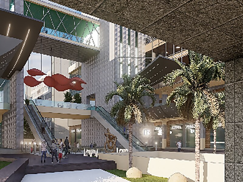 Entrance plaza at ground level
