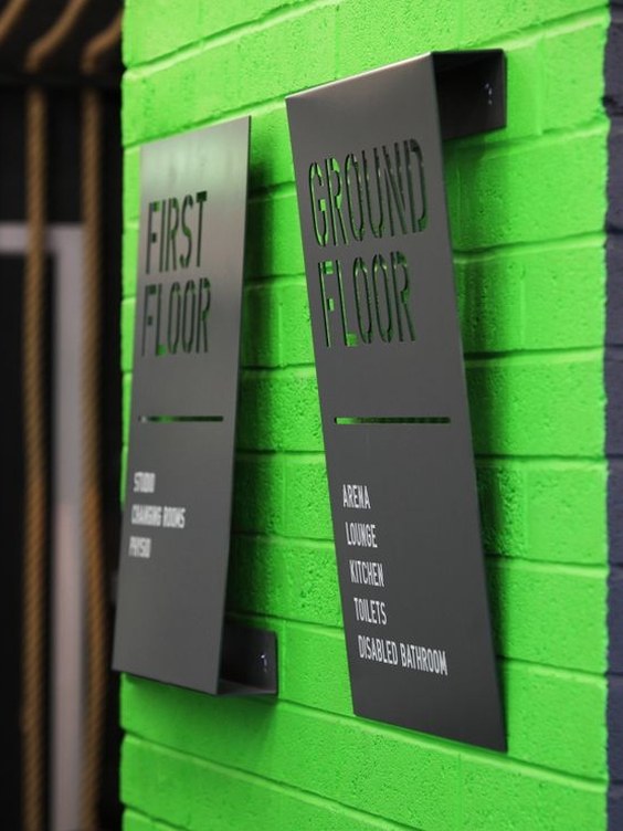 Interior floor directory sign