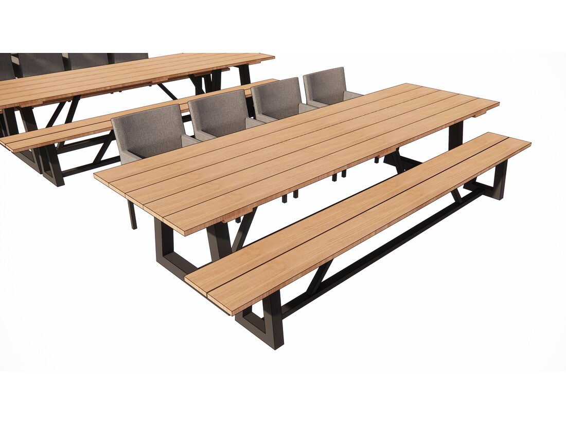 CFC family: outdoor long seat and table
